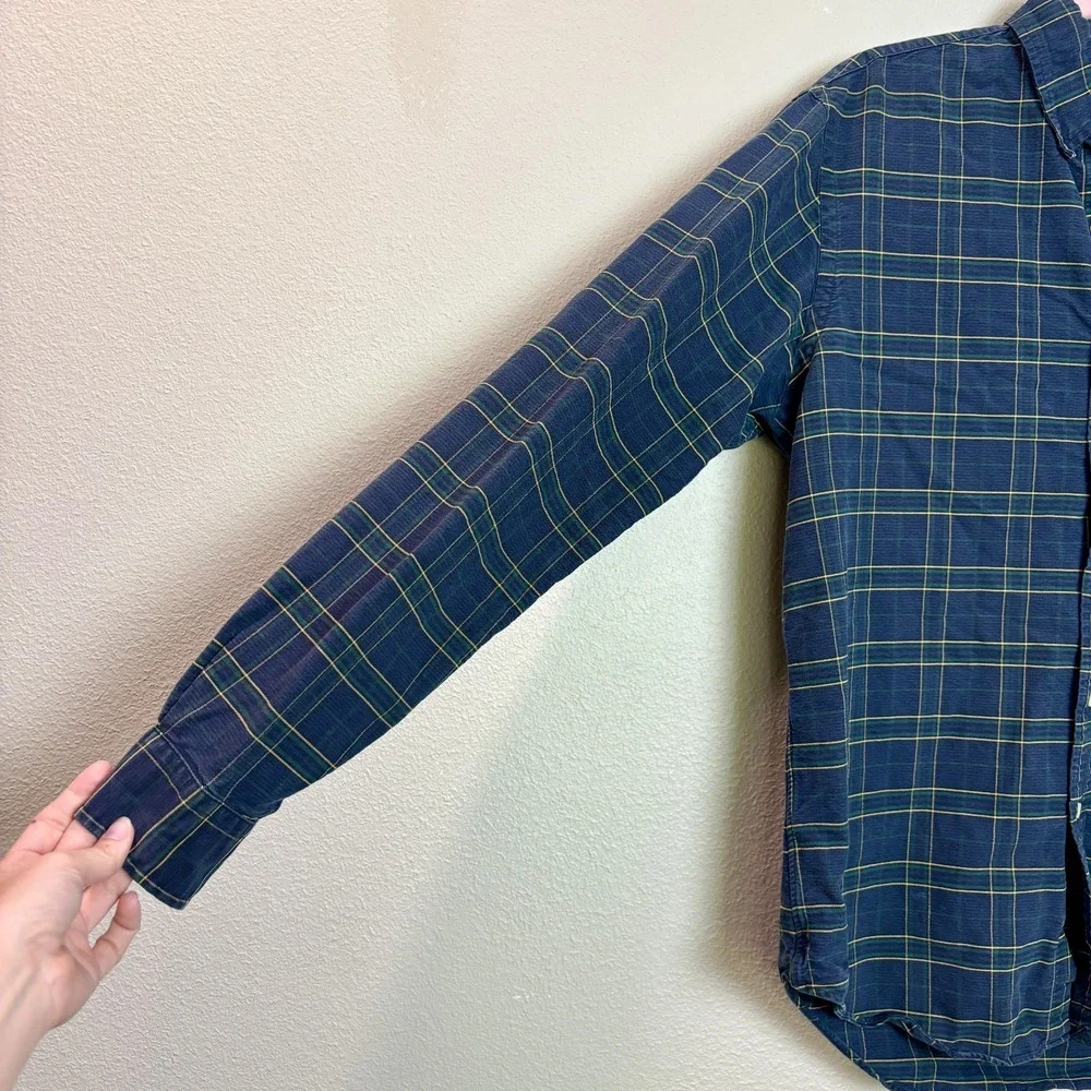 Ralph Lauren Shirt Mens‎ Medium Blue Blackwatch Plaid Casual Button Down Top - Picture 4 of 11